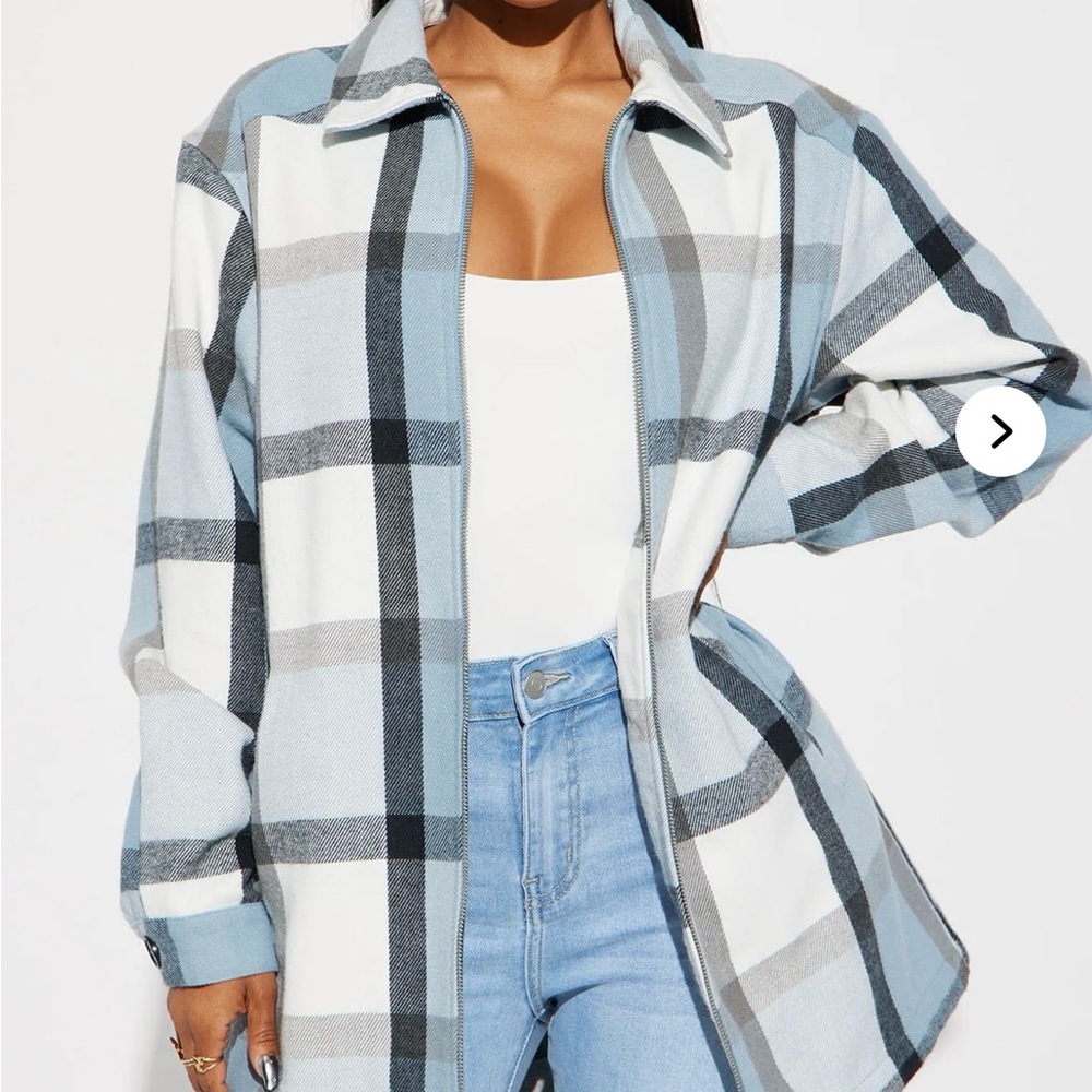Check Mate Plaid Shacket - Blue/combo